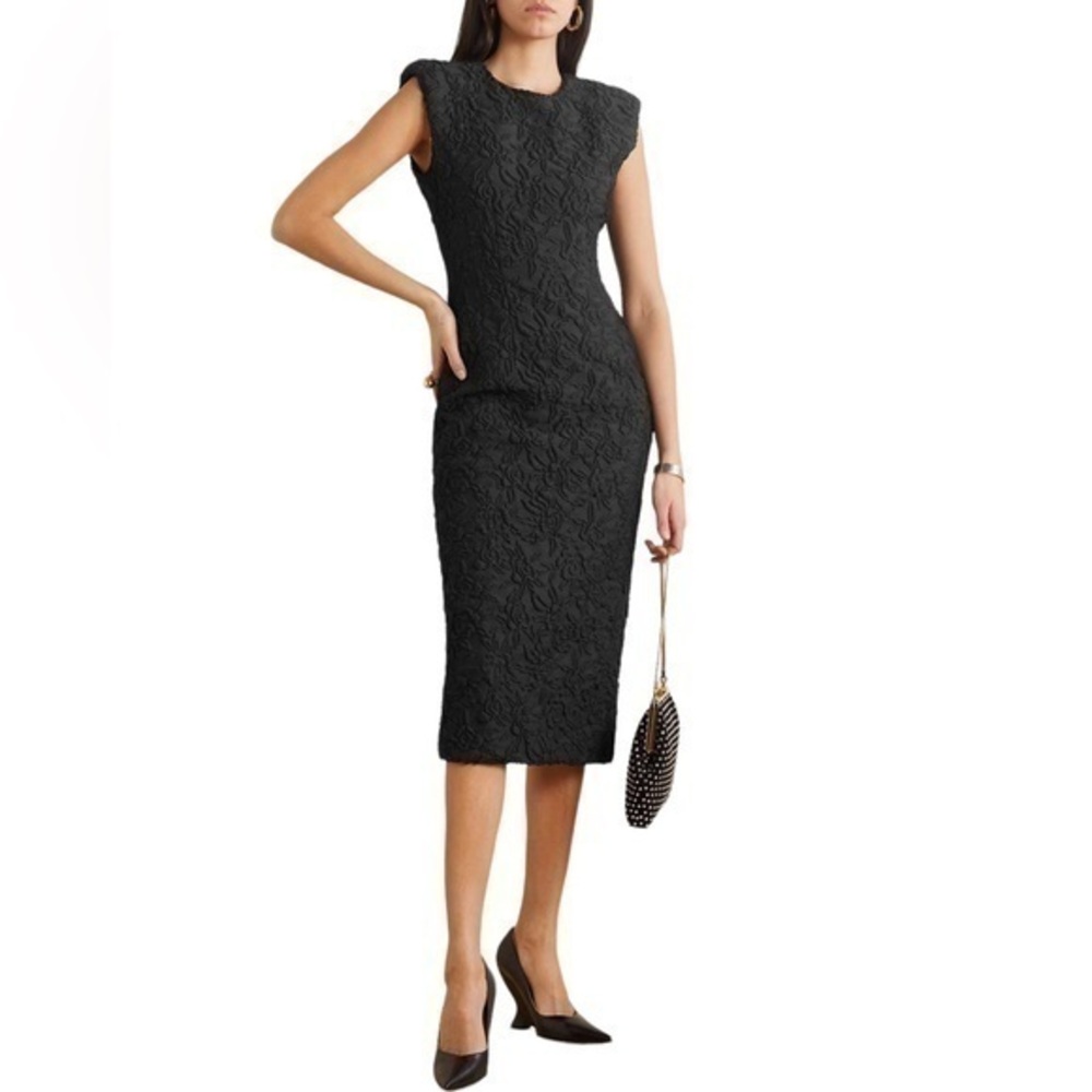 Dries Van Norten Black Cloqué‎ Dress Size 34 NWT